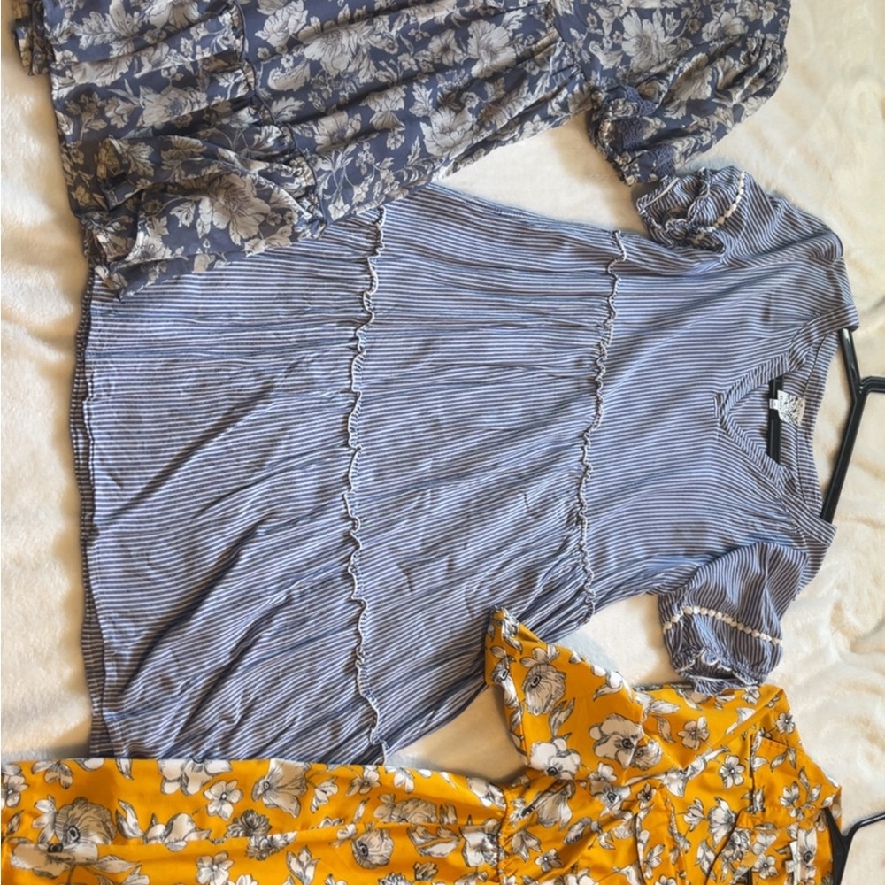 Floral and Striped Dresses Set